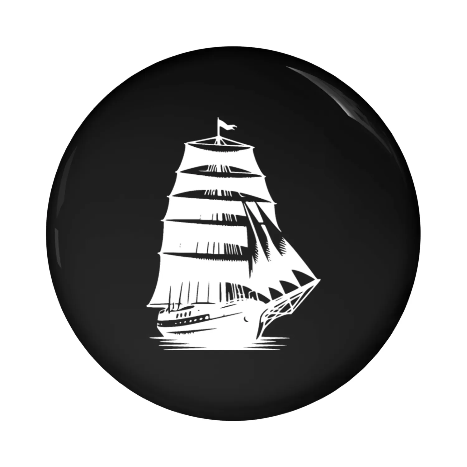 Sailing Ship With Sails Set Pin Buttons