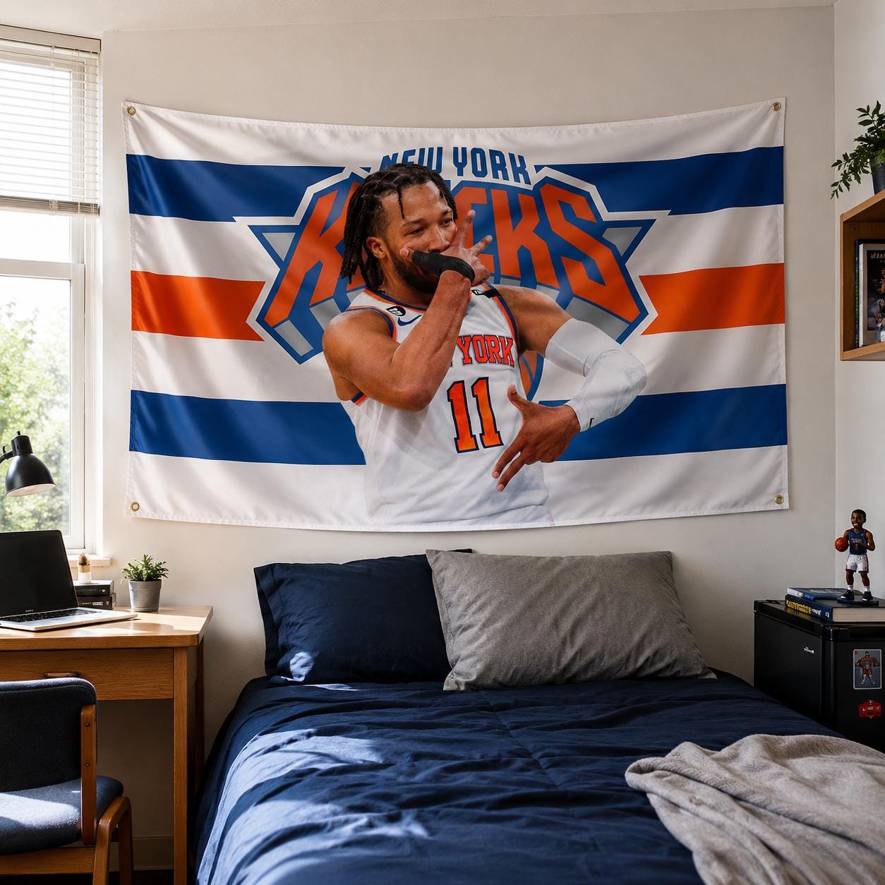 Jalen Brunson Flag, NYK Basketball Tapestry, New York Basketball Flag, Playoff Sports Wall Decor, Basketball Fan Banner