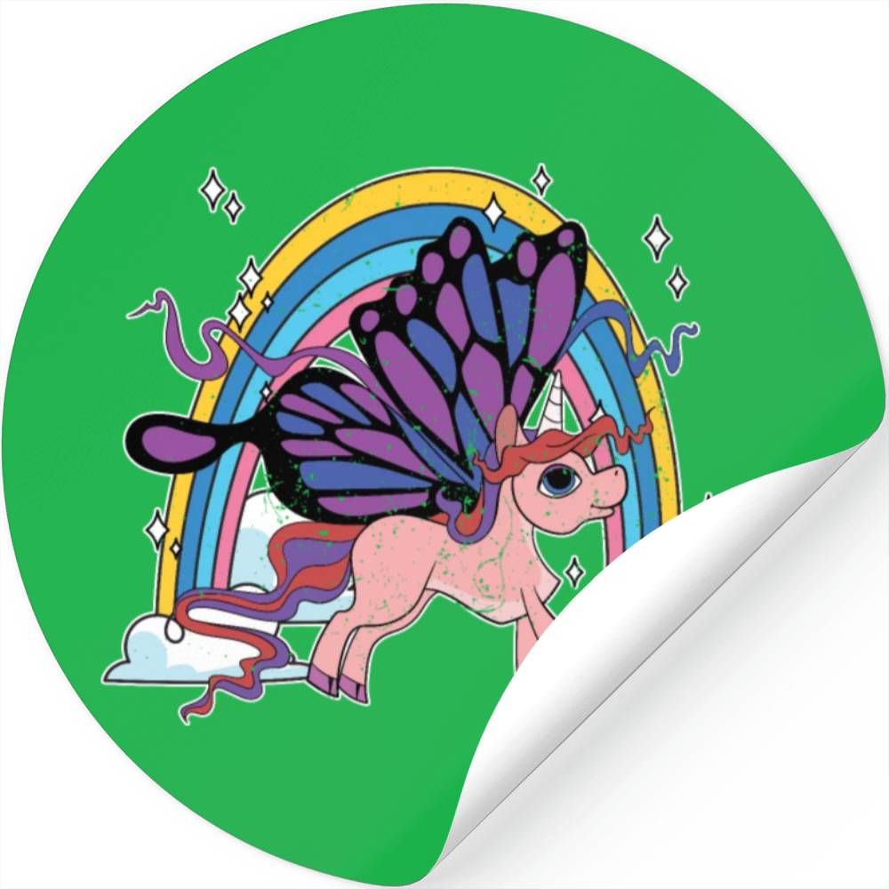 Fantasy animal rainbow butterfly unicorn Stickers