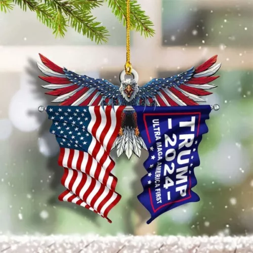 Donald Trump MAGA Christmas Ornament, Donald Trump President Car Ornament Gift