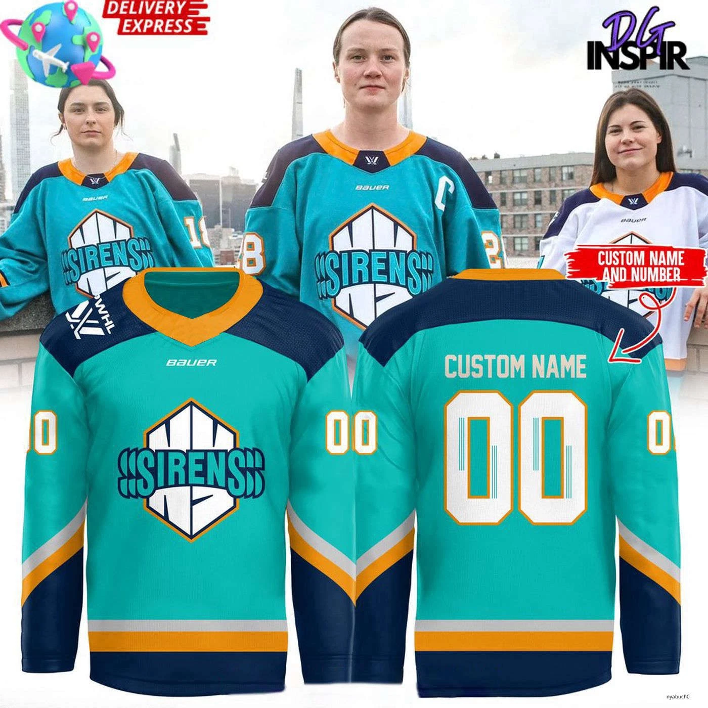 Personalize New York Sirens Special Blue Hockey Shirt