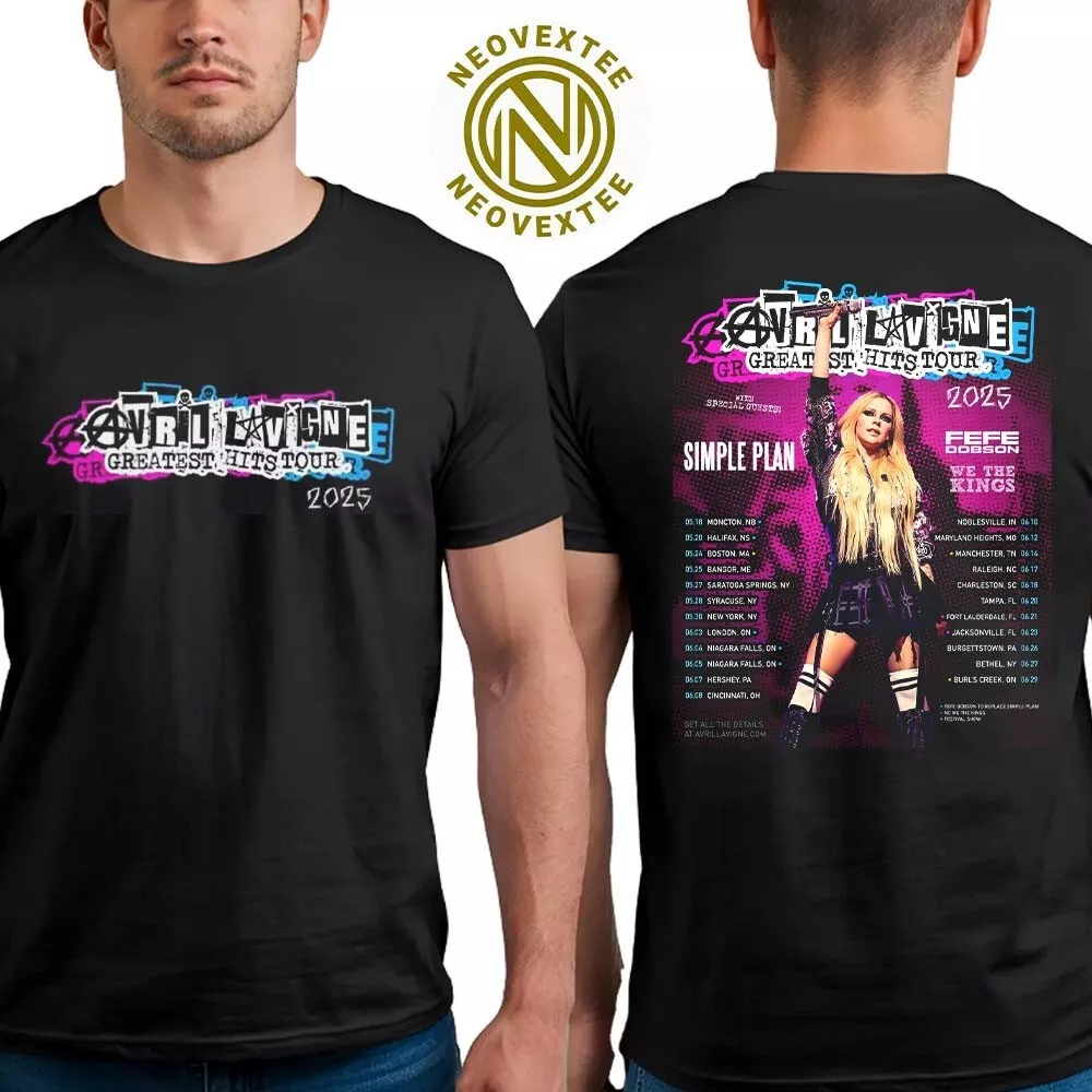 Avril Lavigne Greatest Hits Tour 2025 With Special Guests Simple Plan T-Shirt