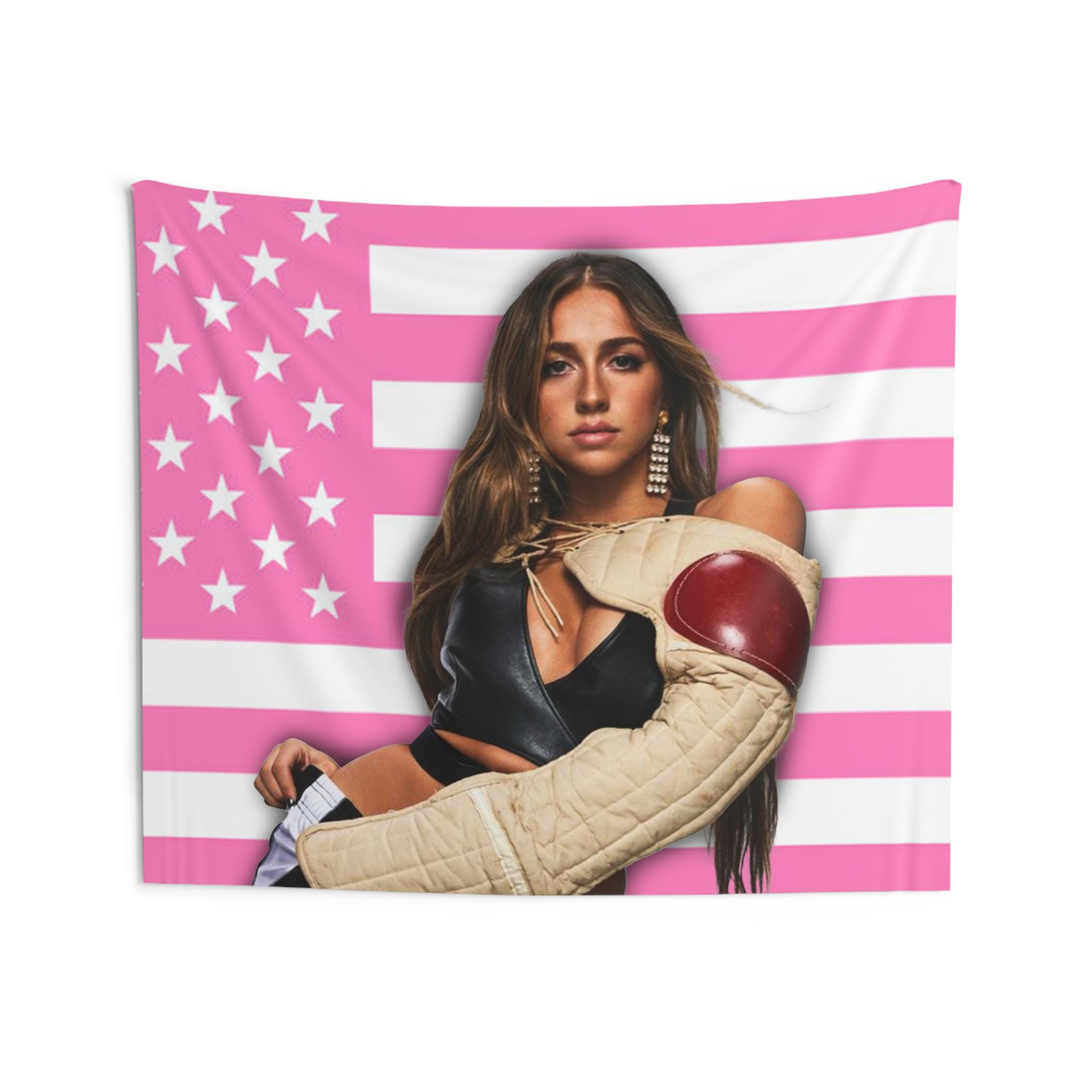 Tate McRae Pink American Flag Tapestry