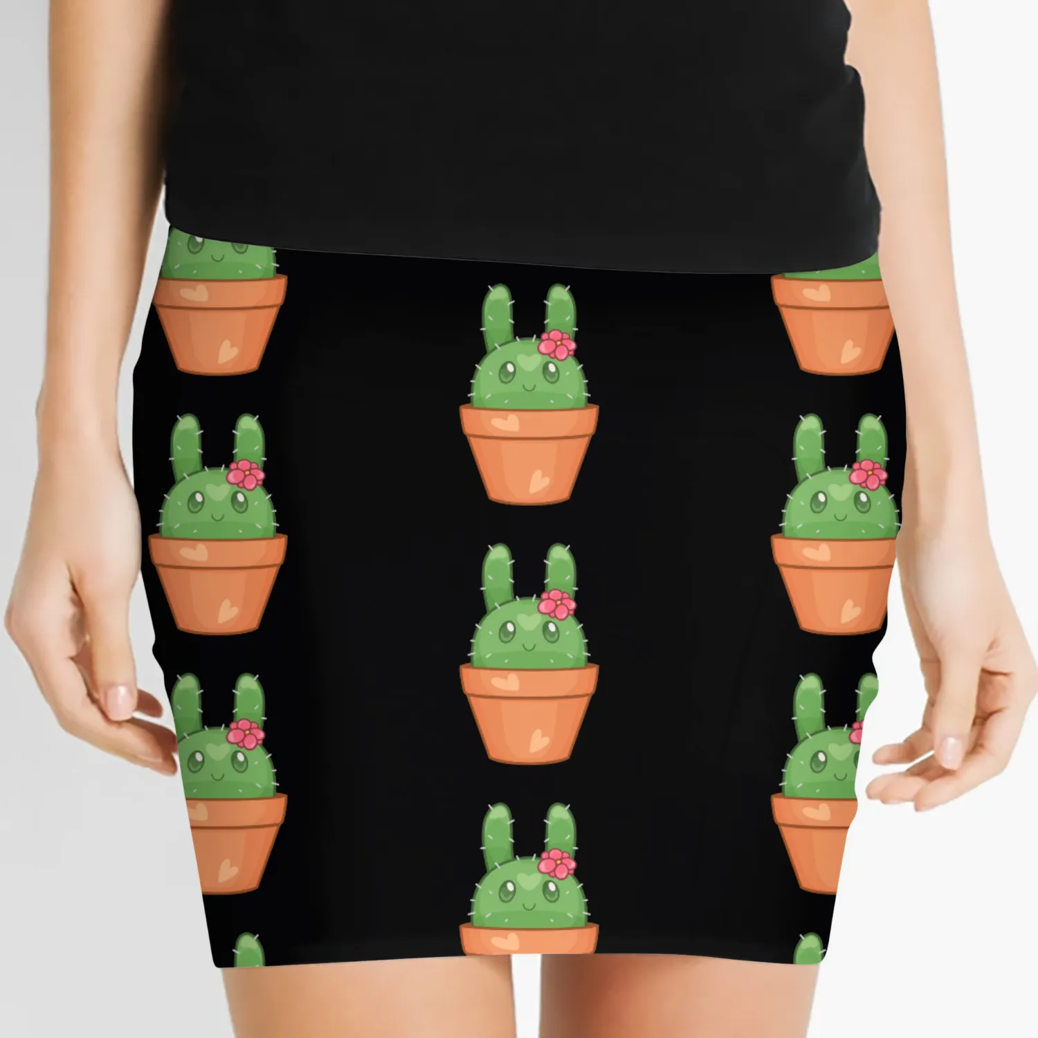 Bunny Rabbit Cactus Plant | Cute Bunny Succulent Women's Mini Skirts