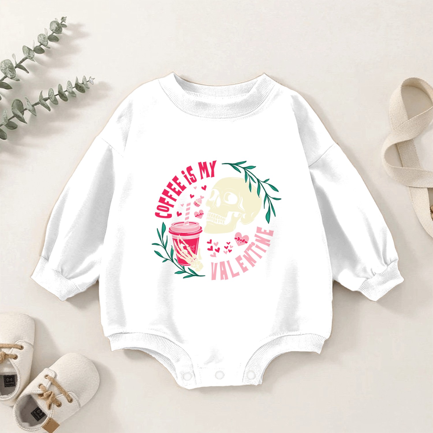 Coffee Lovers Coffee Is My Valentine Baby Romper Sweatshirts