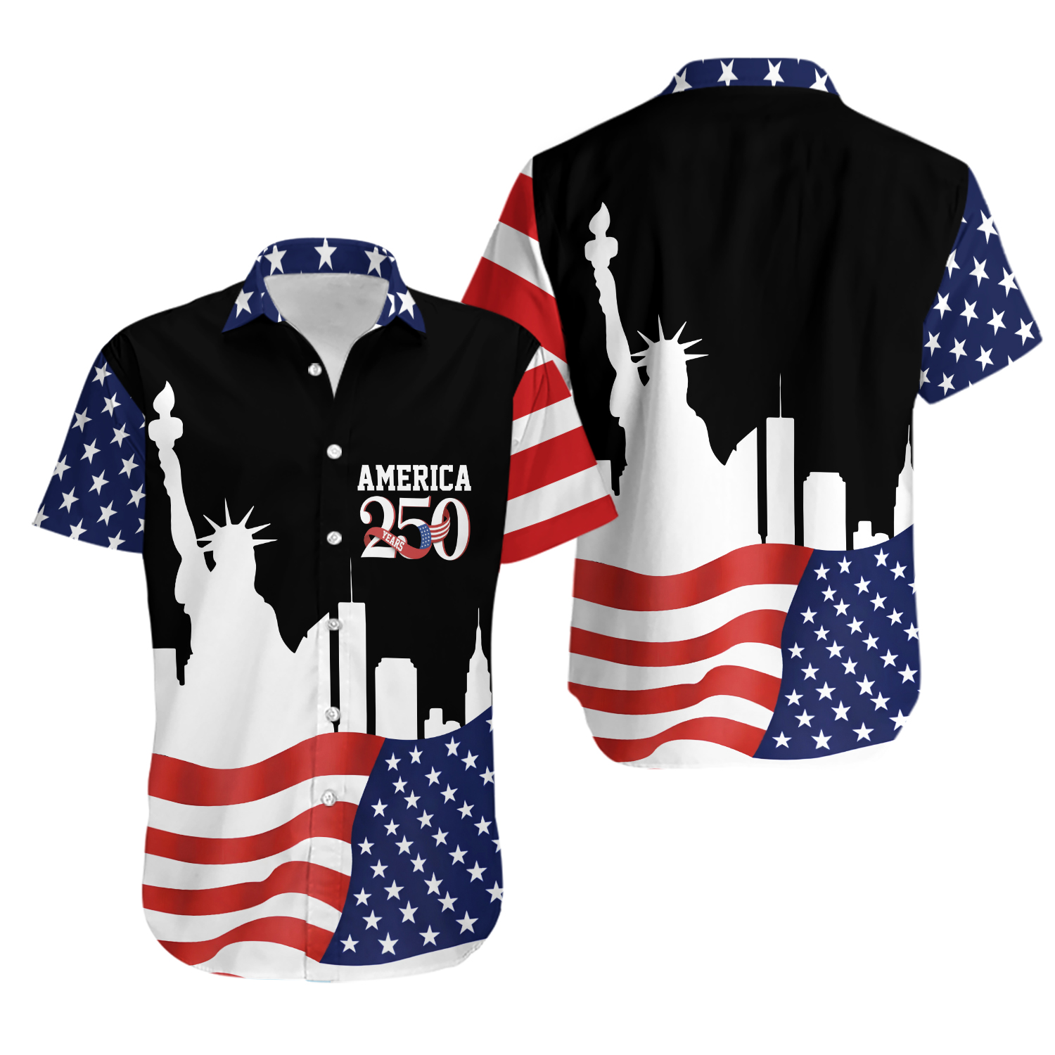 250 Years of Freedom Hawaiian Shirt, 250th Birthday USA Button Shirt, 250th Year Gift, USA Flag Shirt, 1776 2026 Shirt, Patriotic Shirt