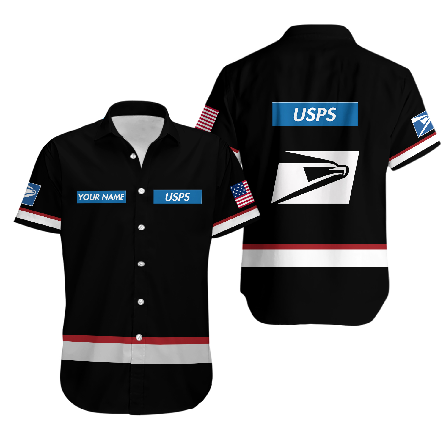 Personalized Name Postal Worker 3d All Over Printed Hawaiian Shirt