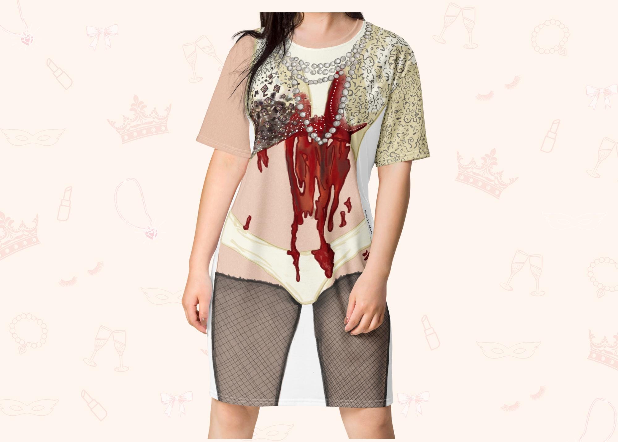 Lady Monster T-Shirt Dress | Easy Costume, Fun Loungewear, Unique Gift