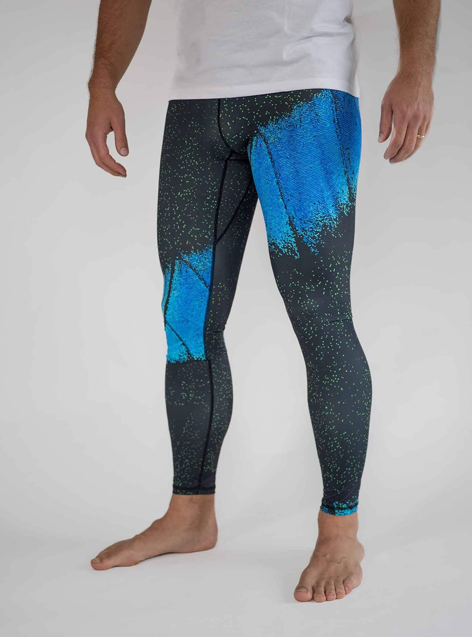 Men's printed sport tights / Men's colorful leggings