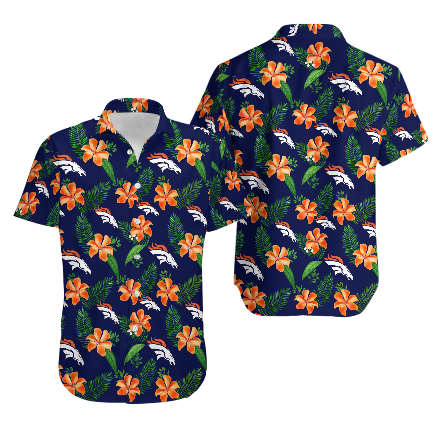 Denver Football Team Broncoss Hawaiian Shirt Button Down