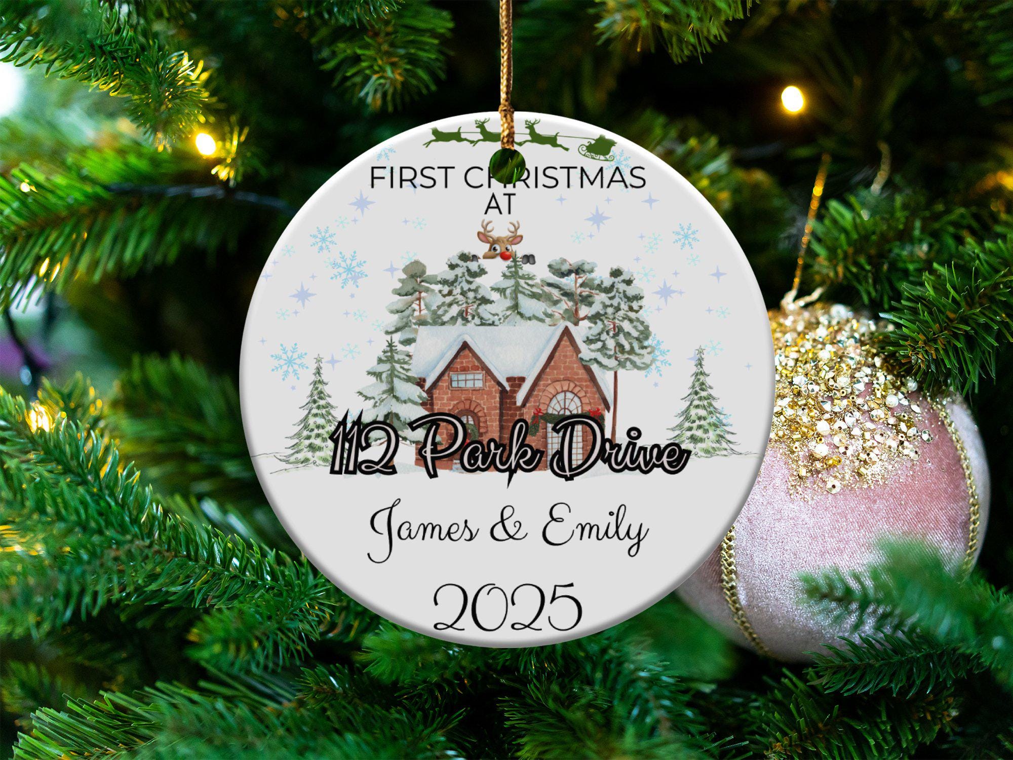 Personalized First Christmas Ornament, Custom Address Ornament, New Home Ornament, Couples Christmas Ornament 2025