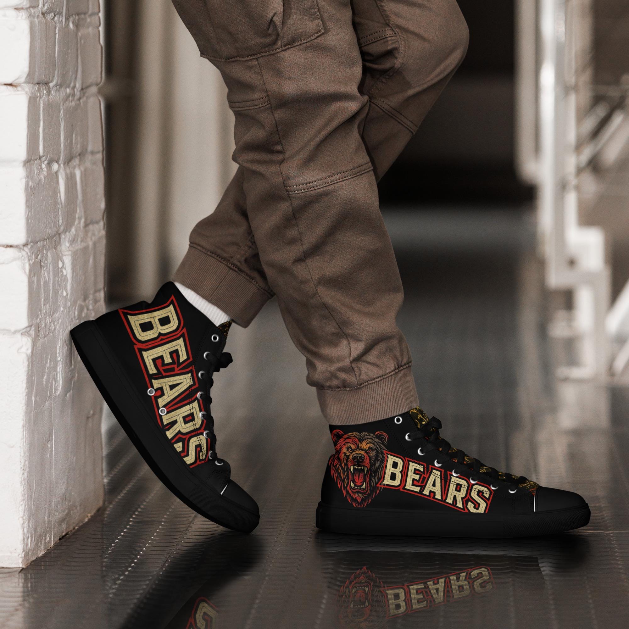 Chicago Bears High Top Canvas Sneakers - Football Fan Shoes