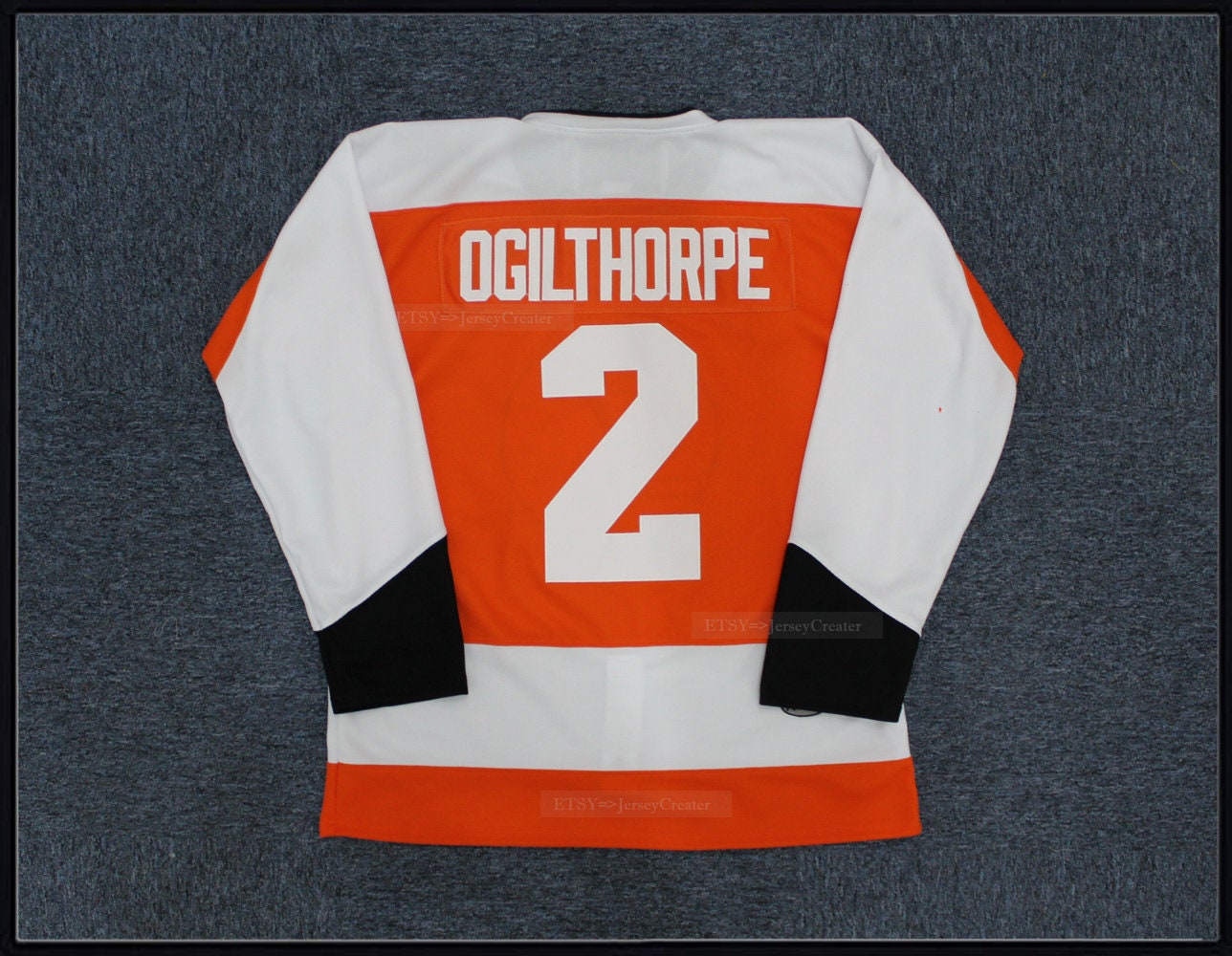 Movie Ogie Ogilthorpe #2 Slap Shot Hockey Jersey Syracuse Custom Names;Toddler/Youth/Adult Size;Top Sewn
