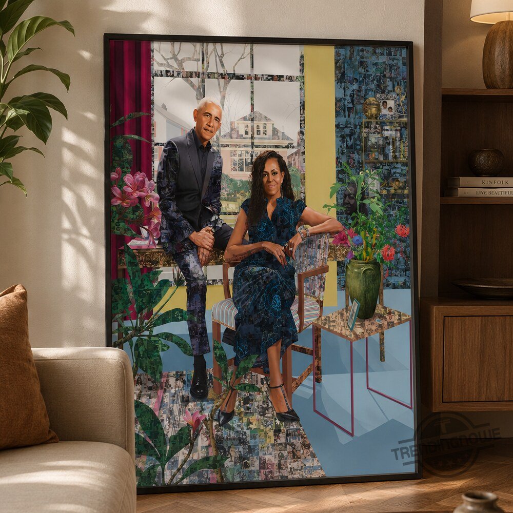 Michelle and Barack Obama Official Portrait Poster Home Decor 2026