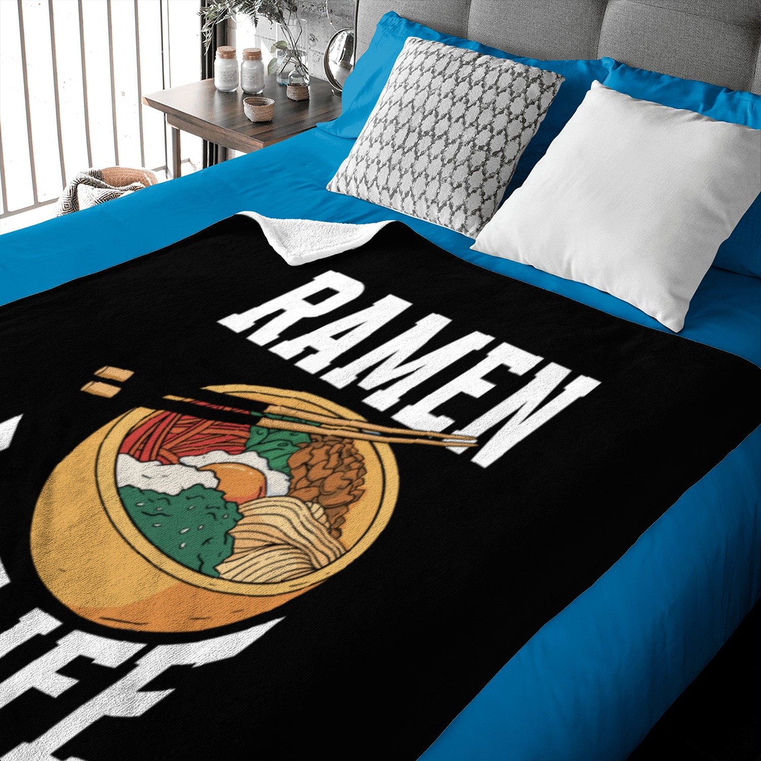 Ramen Is Life Anime Japanese Noodle Soup Baby Blankets