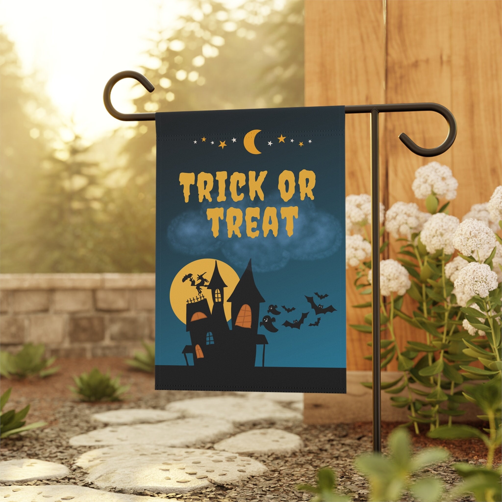 Trick or Treat Halloween Yard Flag, Halloween Garden Flag, Cute Trick or Treat Garden Flag
