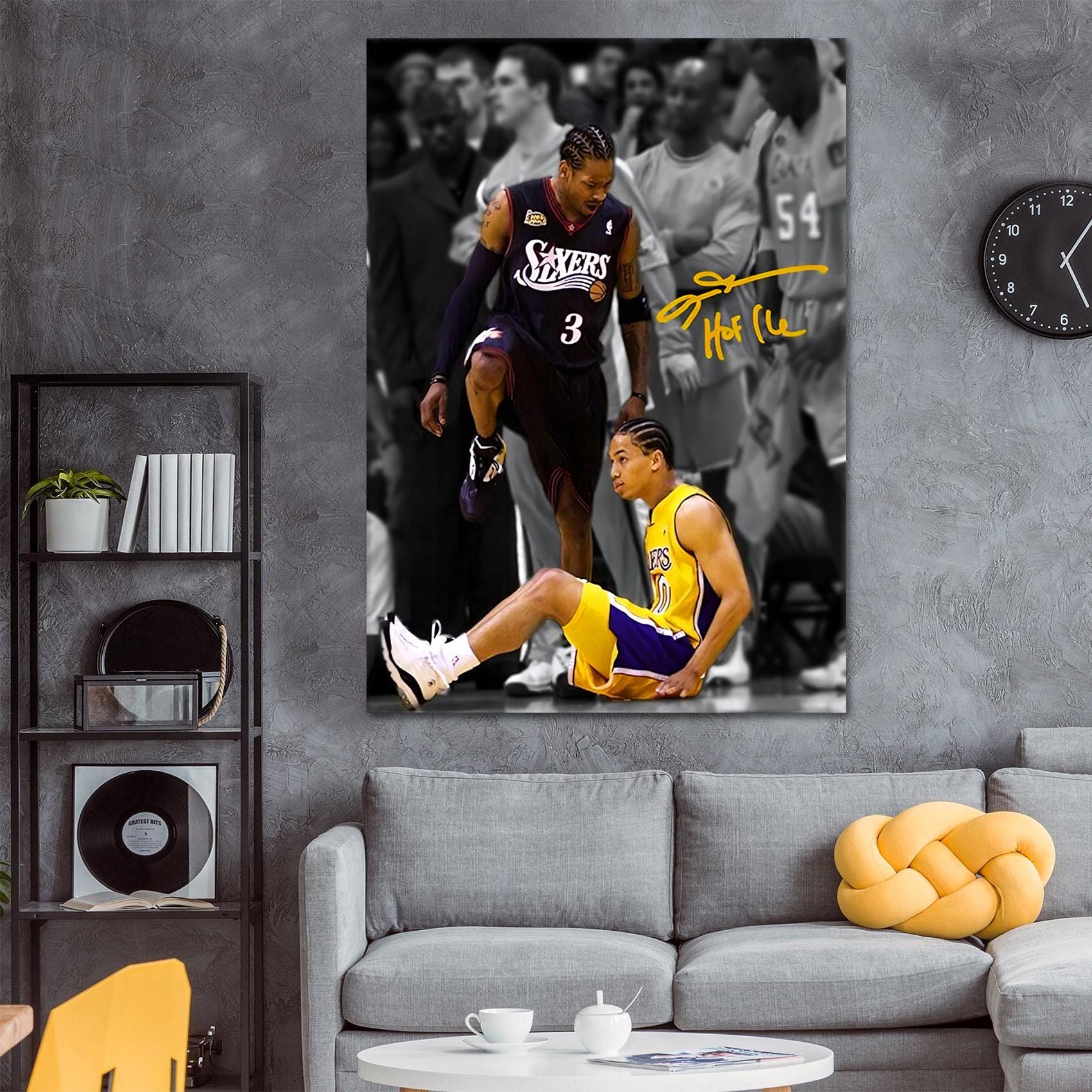 Allen Iverson Step Over Canvas Wall Art, Iconic Basketball Wall Art