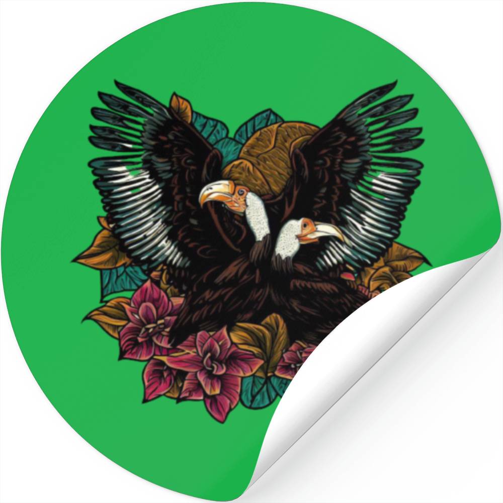 Caladium and Andean Condor Stickers