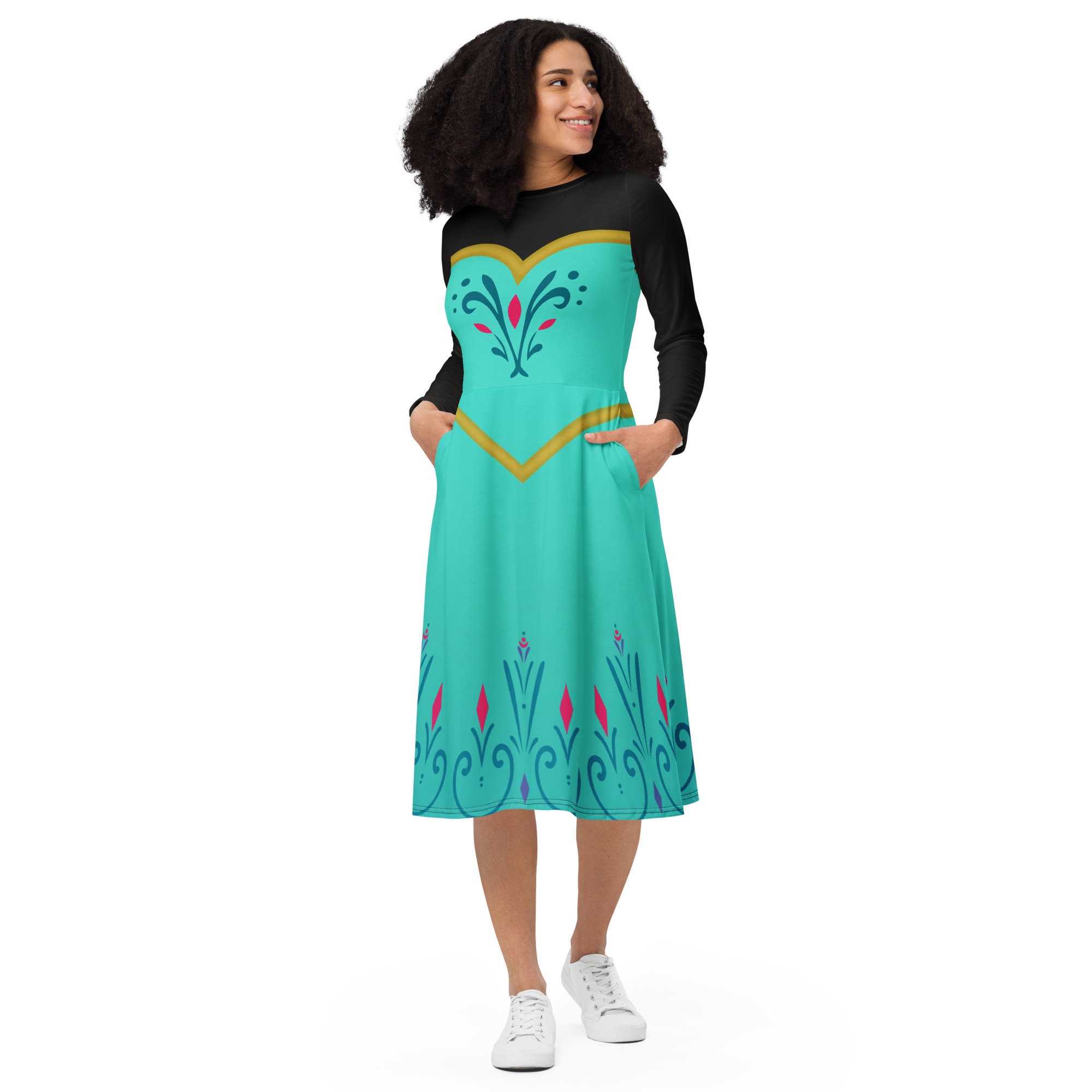 Coronation Day long sleeve midi dress | Halloween Costume | Cartoon Cosplay