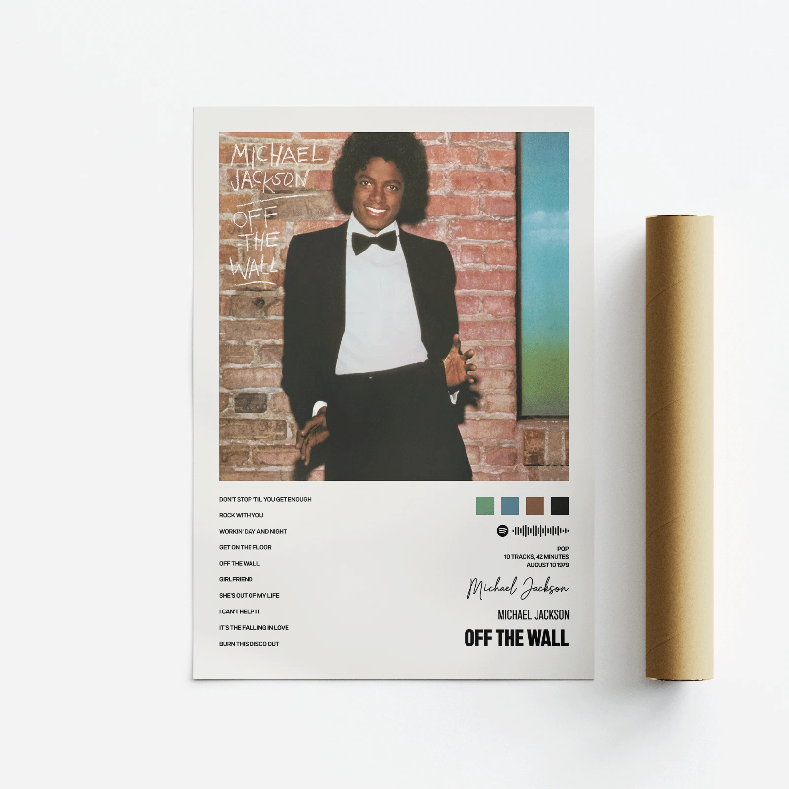 Michael Jackson Off The Wall Album Art Poster Vertical Print Music Tracklist