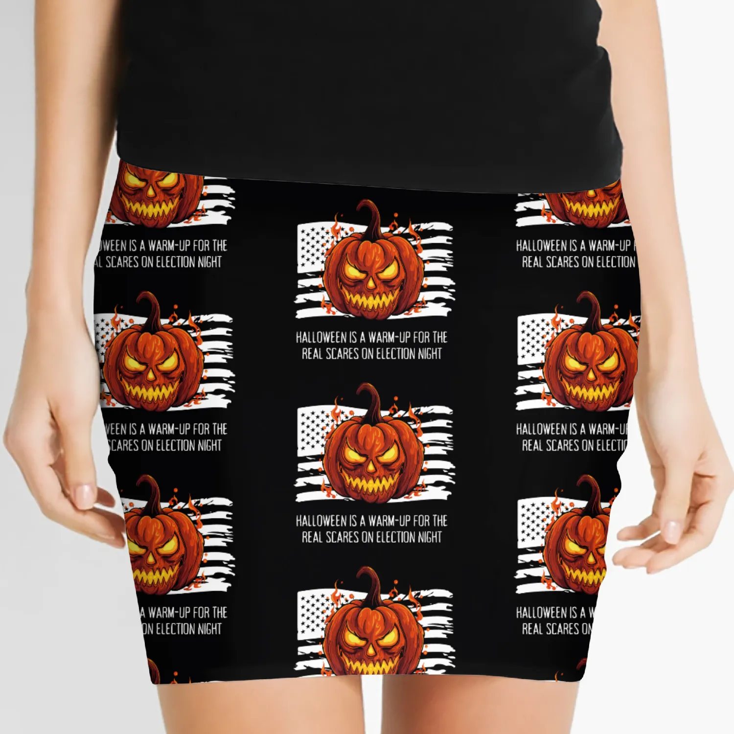 Election Night Scares Halloween Political Humor Women's Mini Skirts
