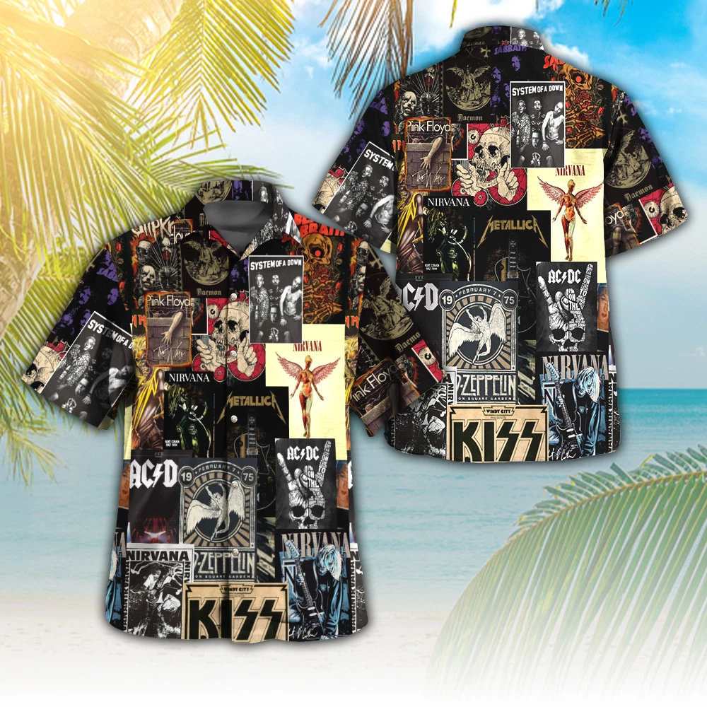 Hot Summer Rock Band Hawaiian Shirt | Festival Music Aloha Button-Up Tee S-5XL
