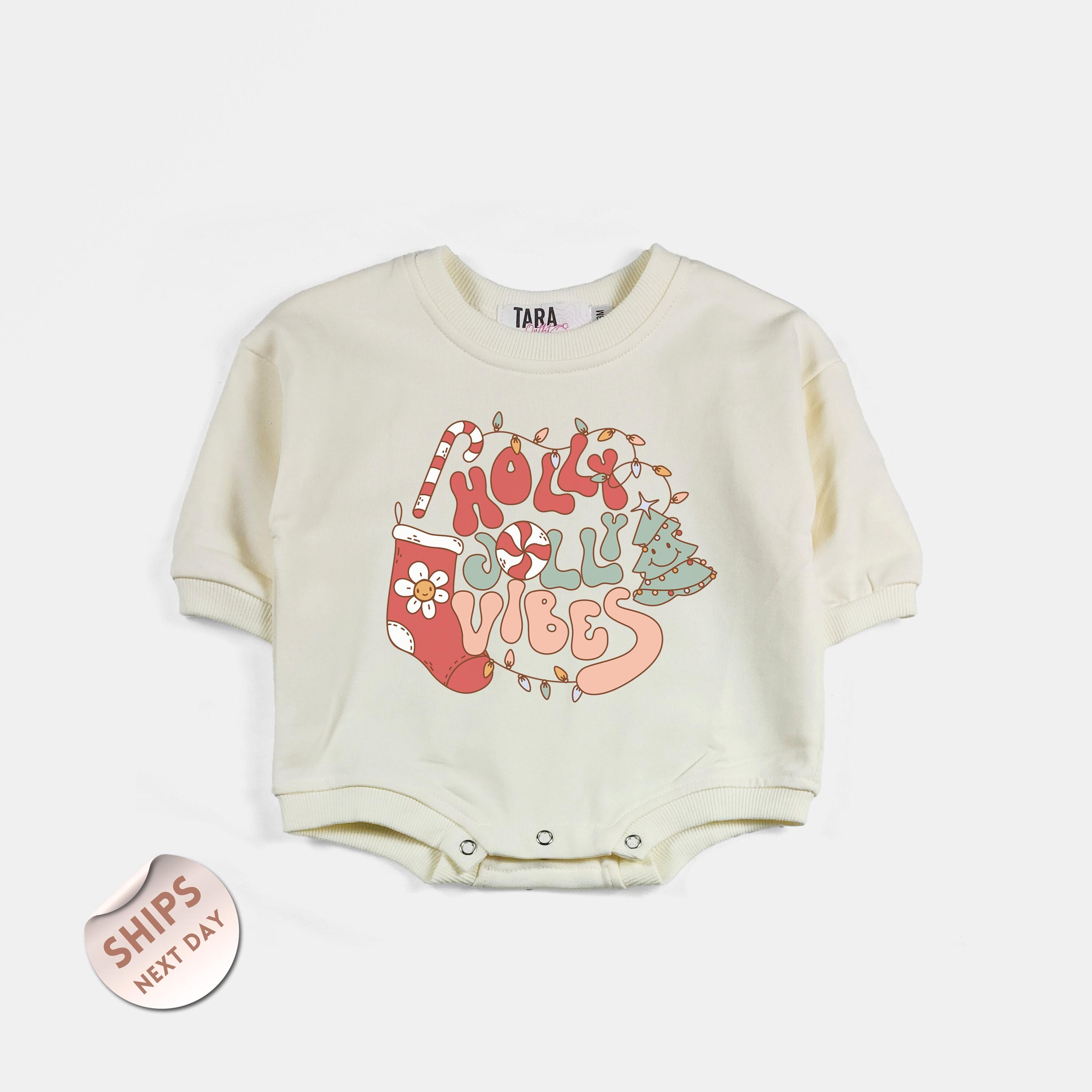 Jolly Vibes Christmas Baby Bodysuit, Christmas Tree Shirt, Cute Groovy Toddler Shirt, Kids Matching Holiday Gifts, Baby Shower Gift