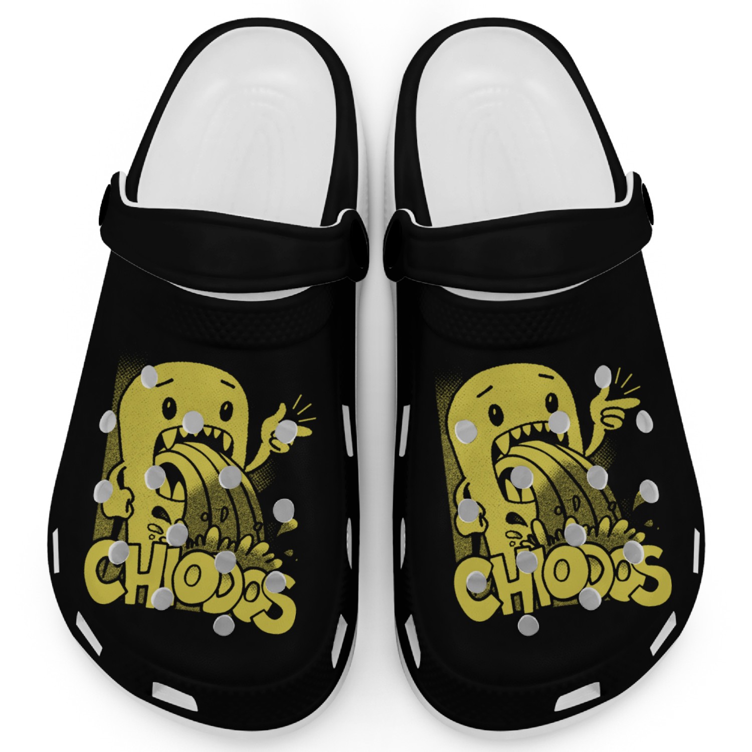 CHIODOS Pink Creature Puking Green Scene Era Post Clogs