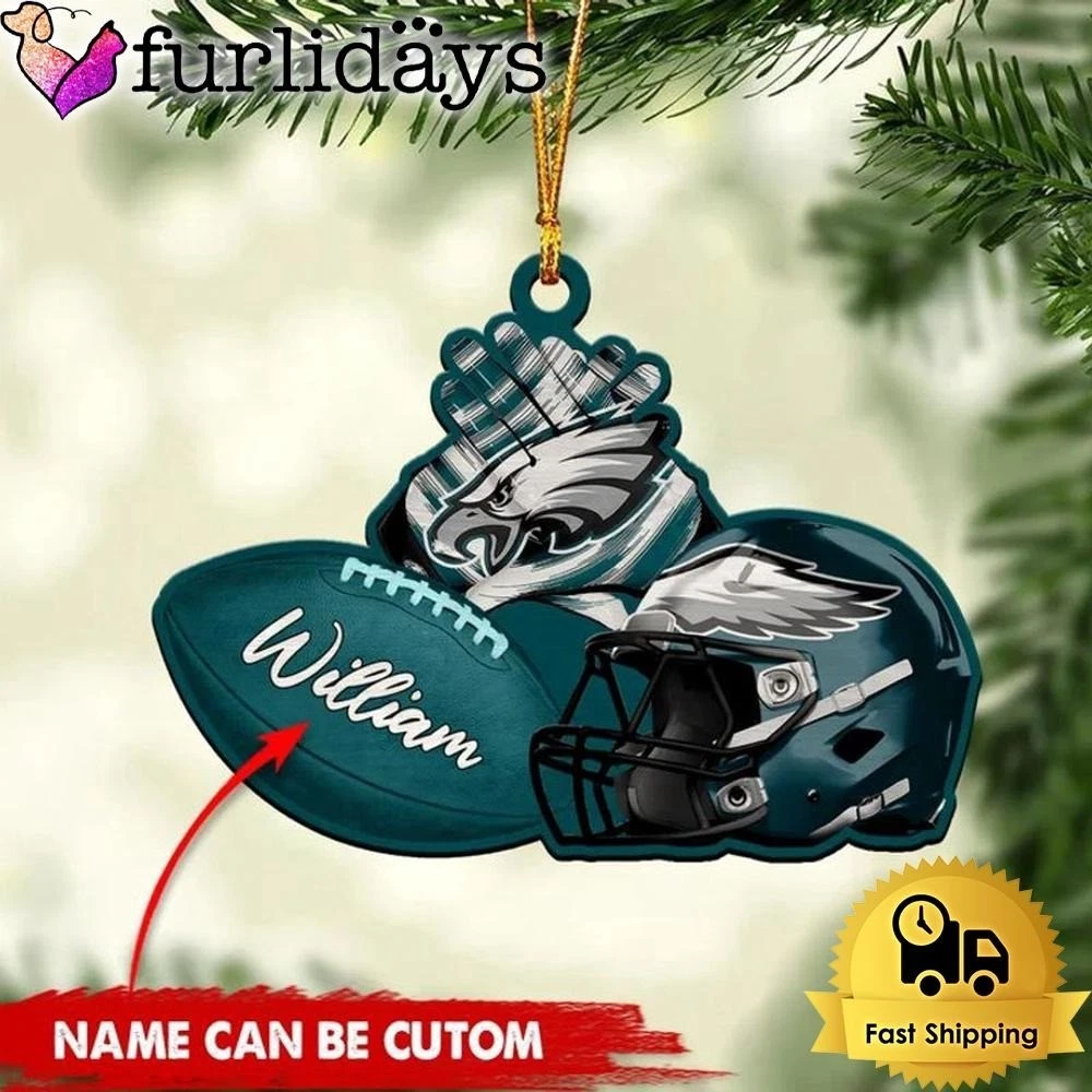 Personalized Philadelphia Football Team Eagles Christmas Ornament Gift Decor