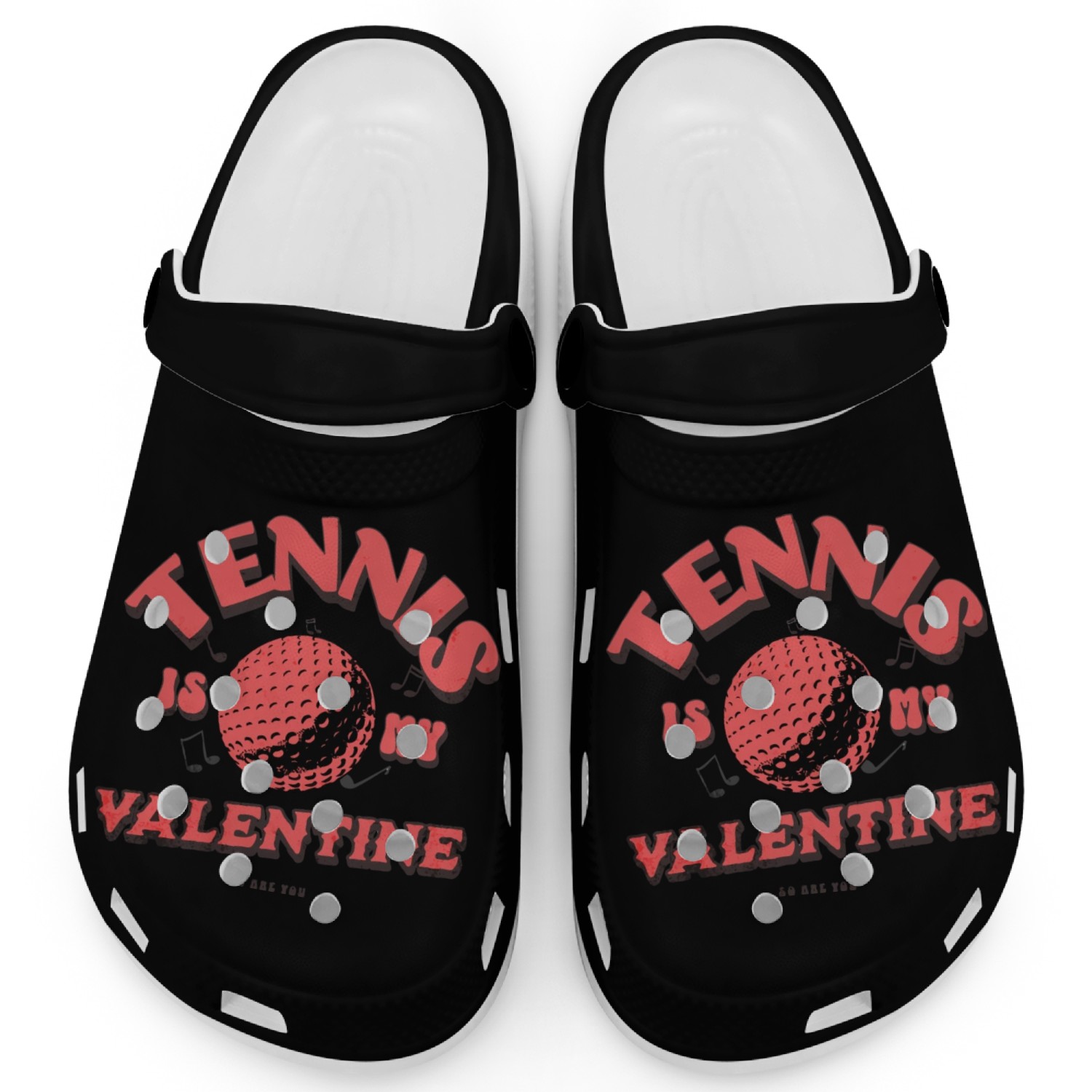 Tennis Is My Valentine Clogs