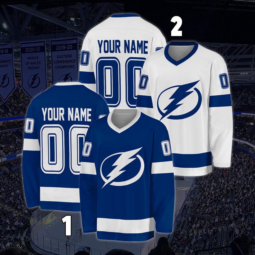 Custom Ice Hockey Jersey for Men Women, Tampa Bay Lightning Hockey Jersey