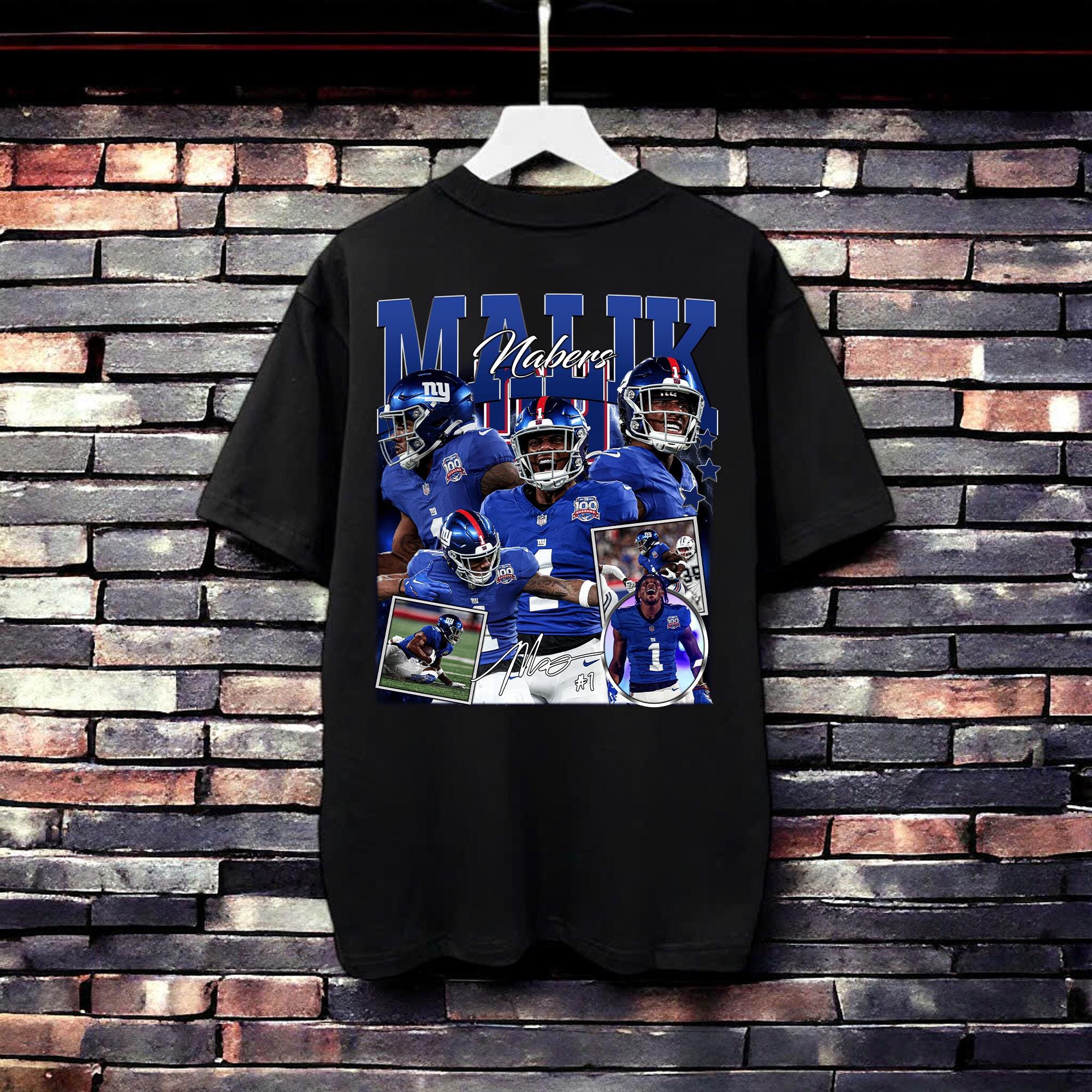 Vintage 90s Graphic Style Malik Nabers T-Shirt