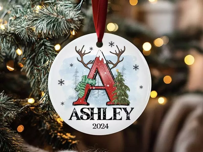 Personalized Christmas Tree Ornaments, Family Name Ornament, Custom Ornament