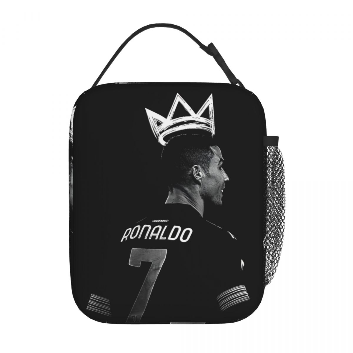 CR7 The Legend Footballer Insulated Lunch Bag, High Capacity Soccer Reusable Thermal Tote Bag for Kids and College