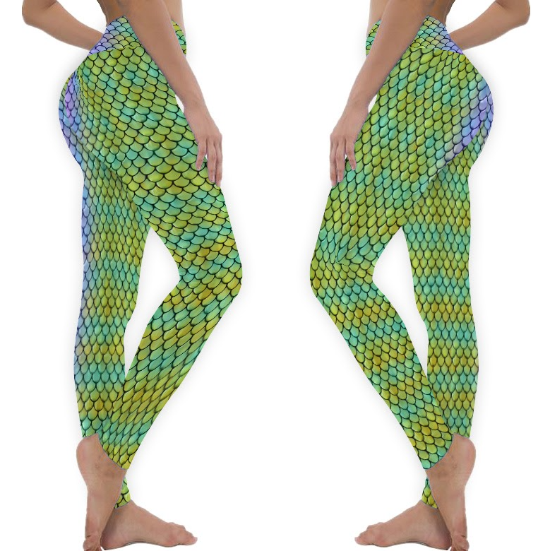 Green Merman Holograph Leggings // Metallic Men's Mermaid Meggings