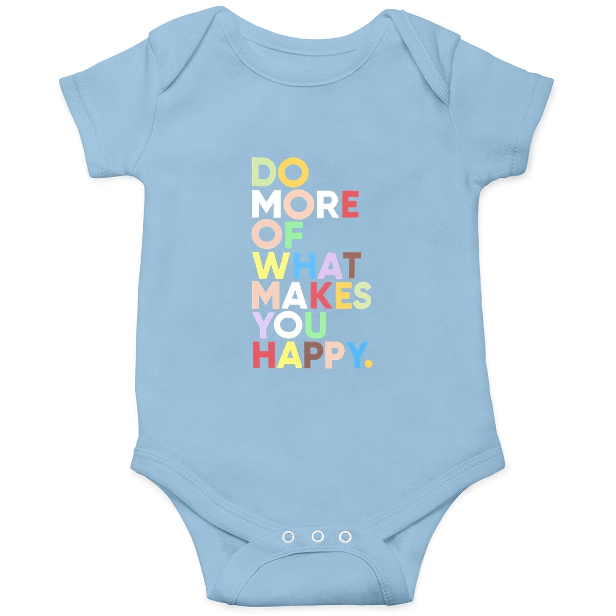 Fun Happy Graphic Tees Cute Short Sleeve Letter Printed Baby Bodysuit Top
