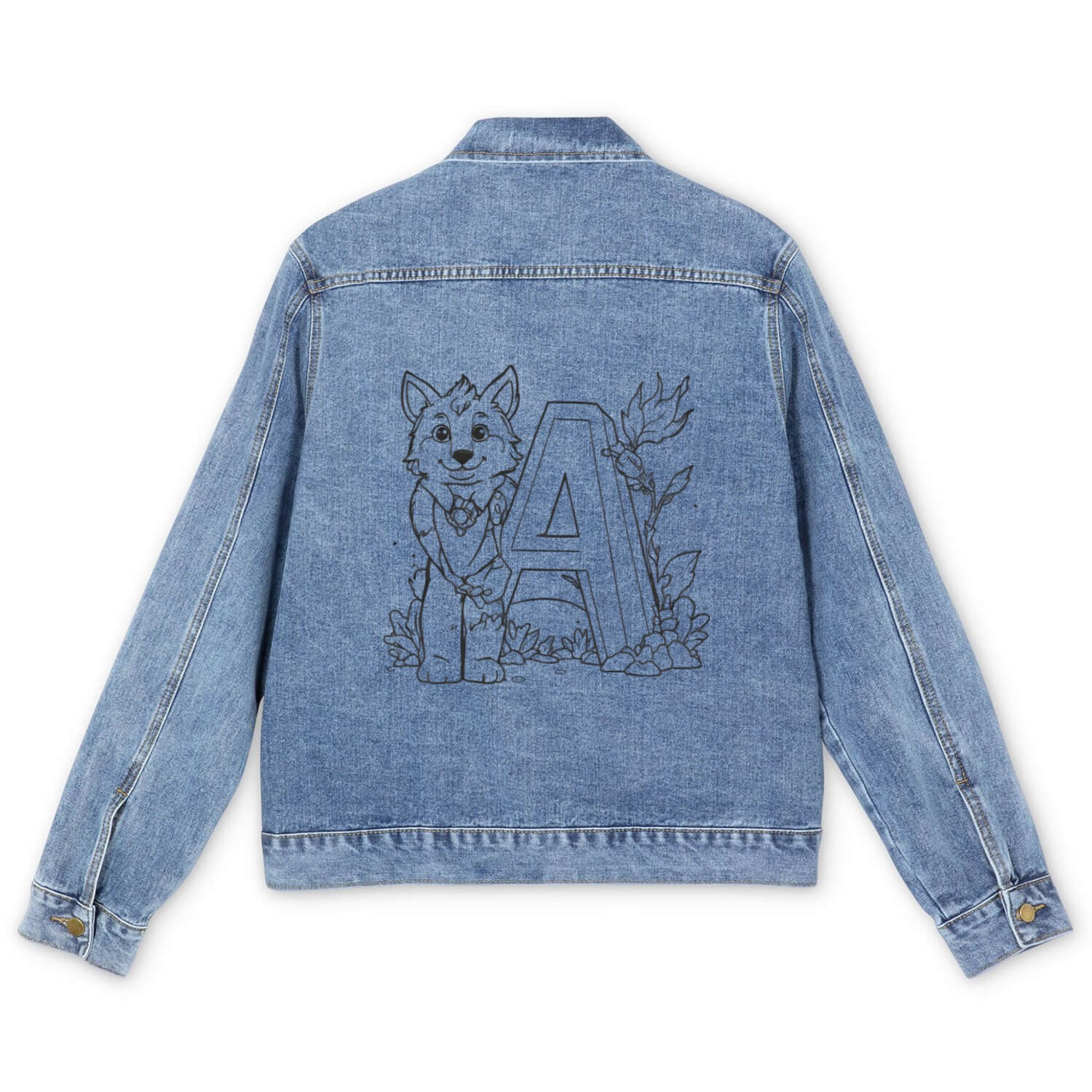 "Alphabetic Apparel: Letters in Style" Men's Denim Jackets