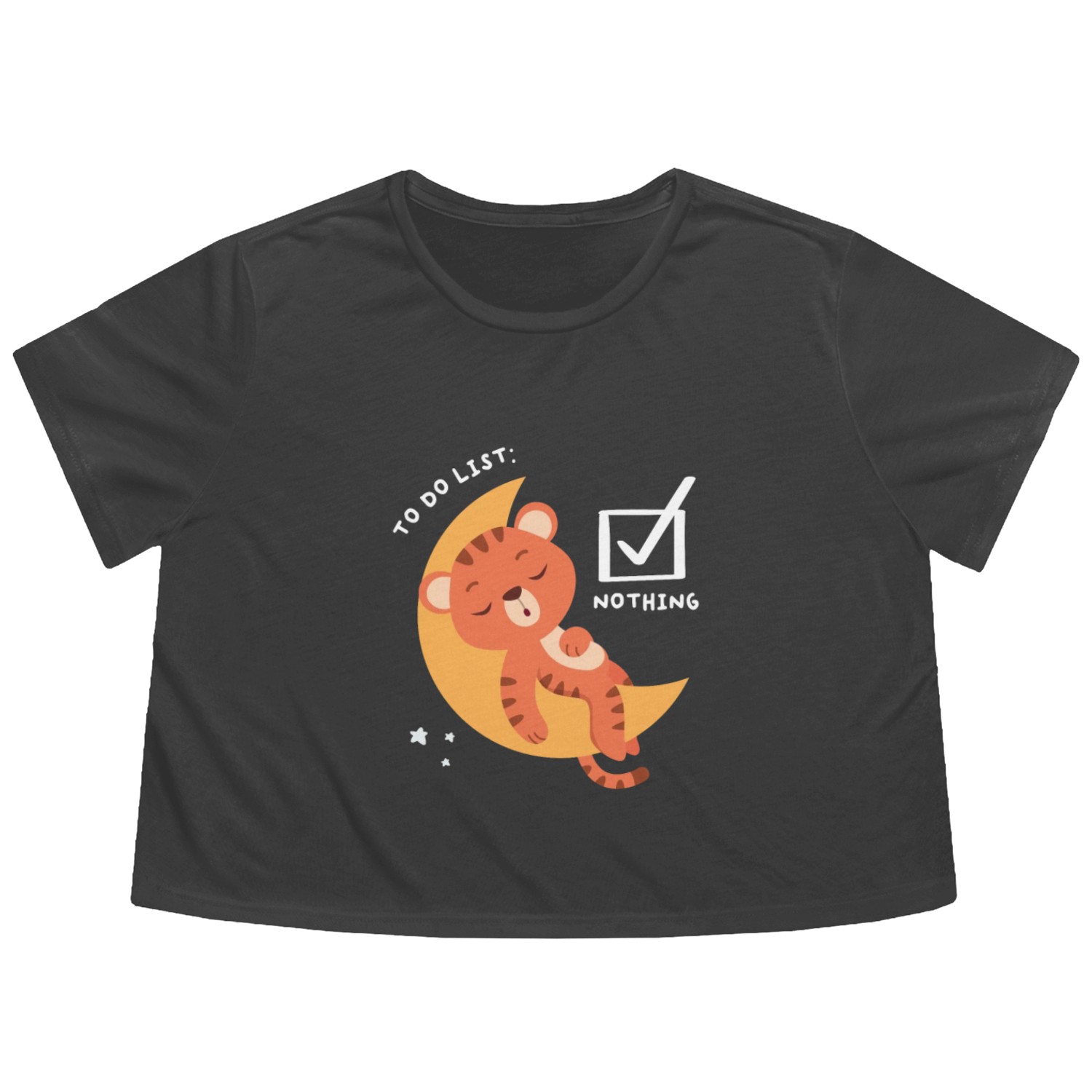 To Do List Nothing Tiger Sleep Flowy Cropped Tees