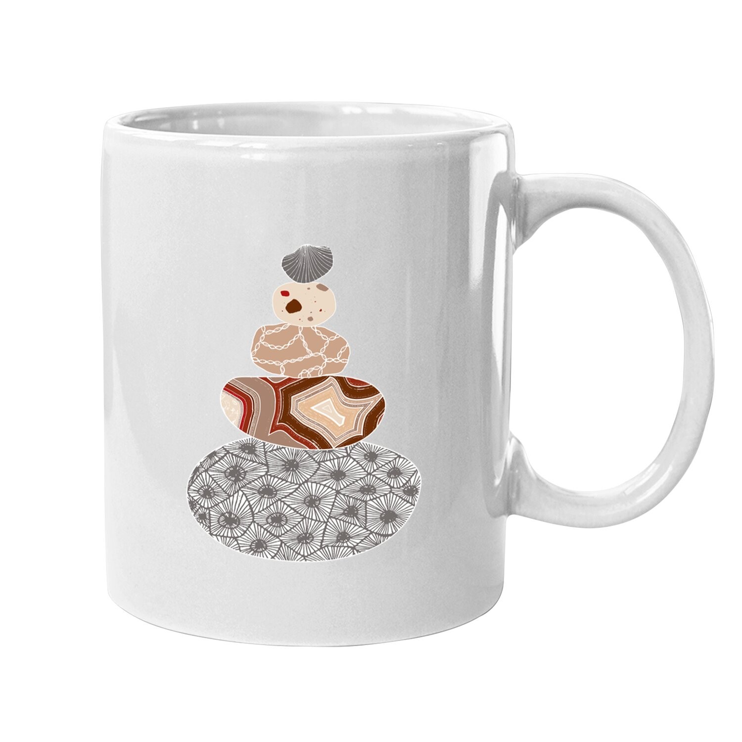 Great Lakes Stacked Rocks Colored Agate Petoskey Fossil Coffee Mug