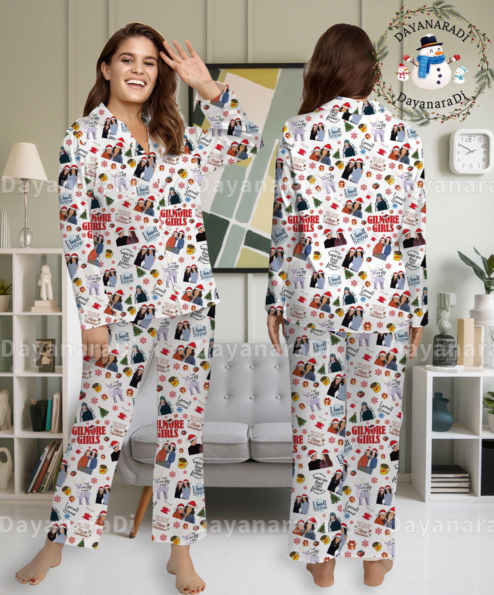 Gilmore Girls Pajamas Set, Gilmore Girls Woman Pajamas, Pajamas Sleepwear, Christmas Pyjamas Set , Christmas Pajamas, Comfortable Sleepwear