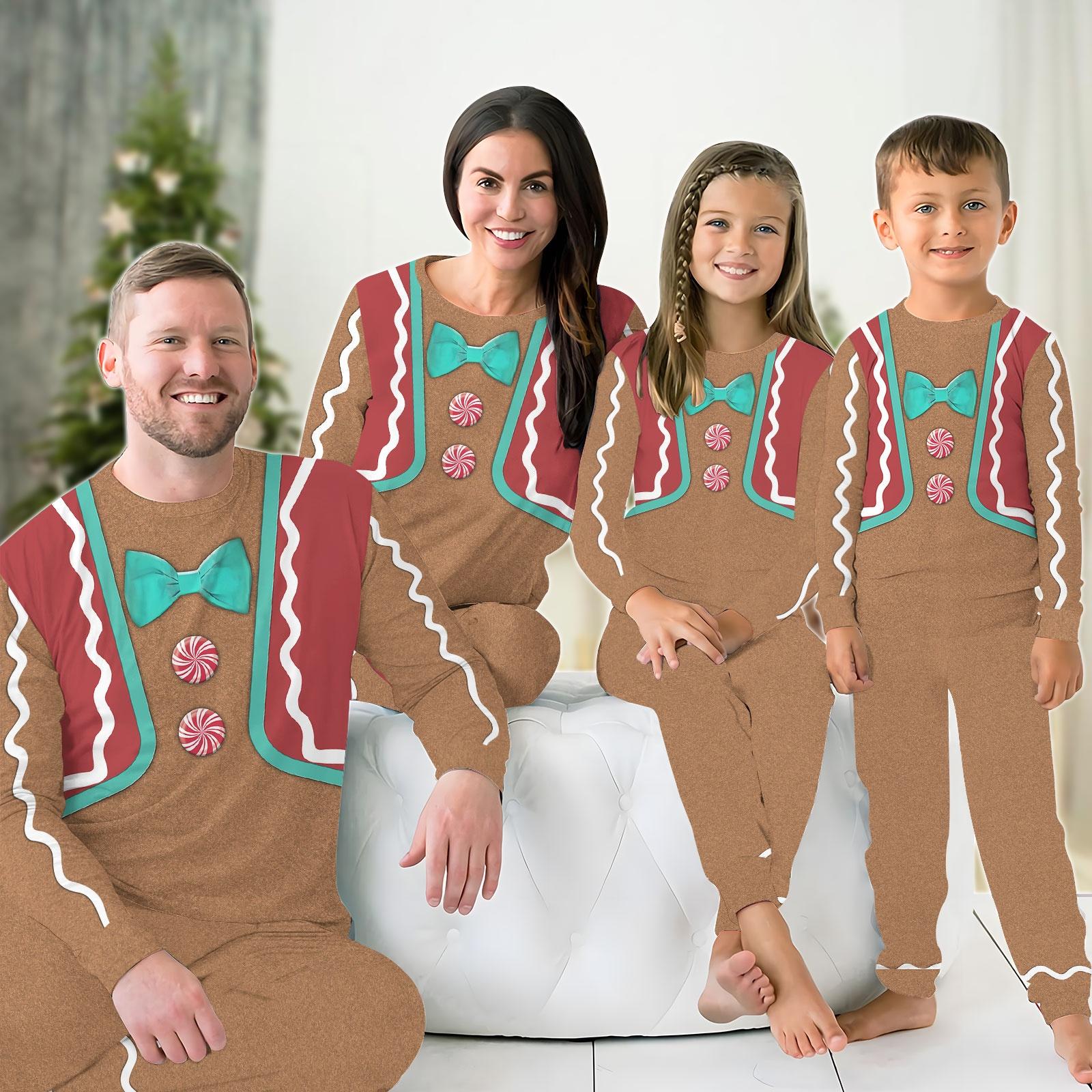 Gingerbread Man Custom Pajamas, Family Pajamas Set
