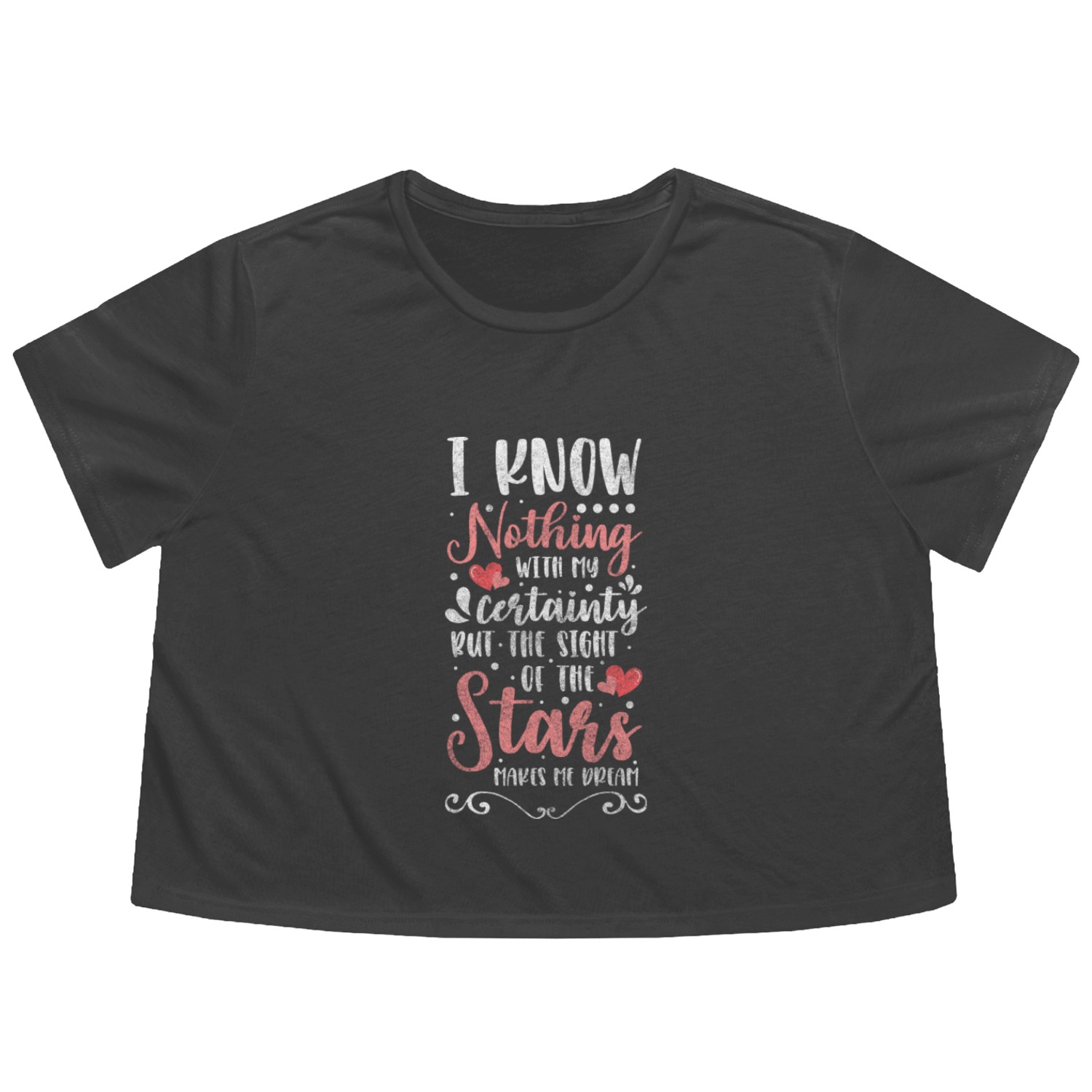 Stars Shooting Star Telescope Night Sky Flowy Cropped Tees