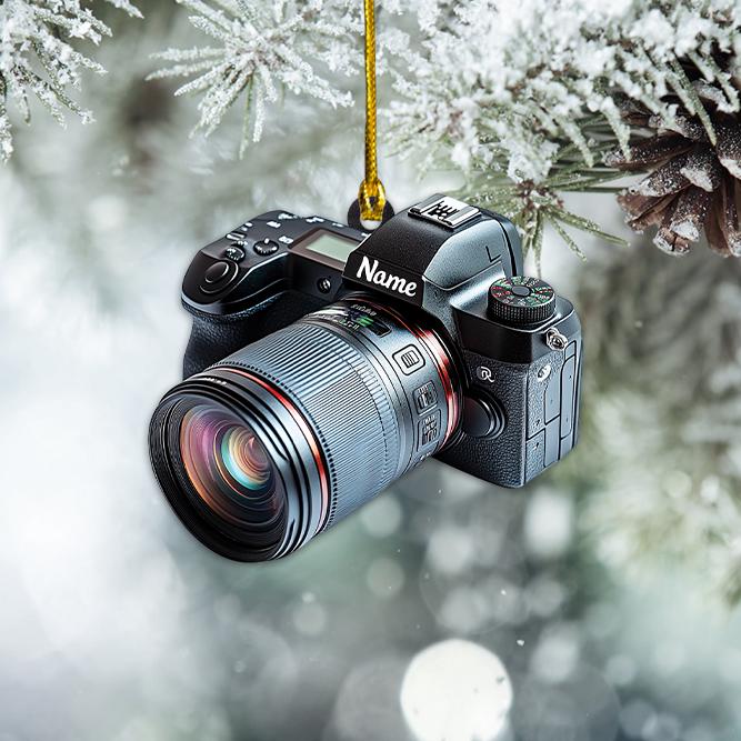 Personalized Camera Christmas Ornament, Photographer Ornament Gift, Cameraman Ornament, Photograph Ornament