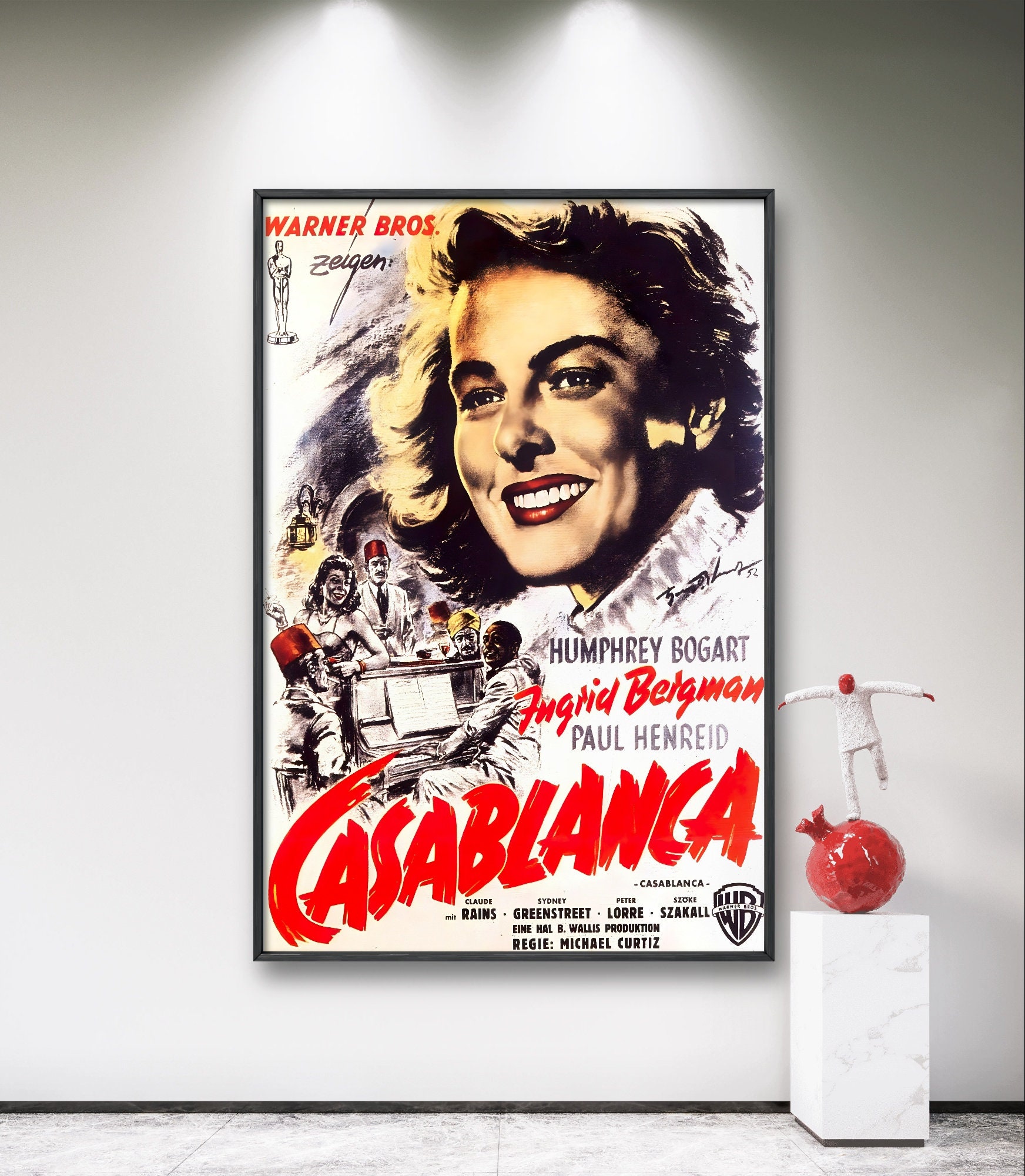 Casablanca Print, Casablanca Poster, Ingrid Bergman, 1942 Romantic Drama Film
