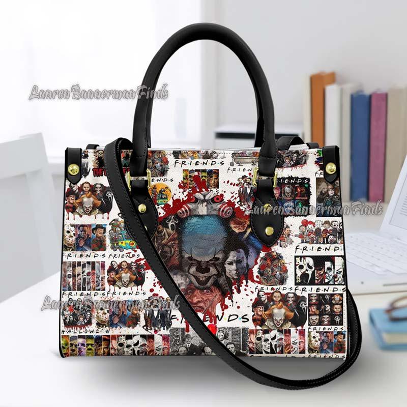 Halloween HandBag, Halloween Leather PU Handbag, Horror Movie Characters Bag, Woman Shoulder Bag, Movie handbag