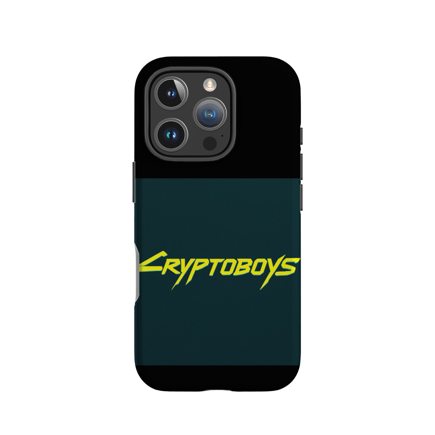 Logo futuriste CRYPTOBOYS en jaune IPhone Cases