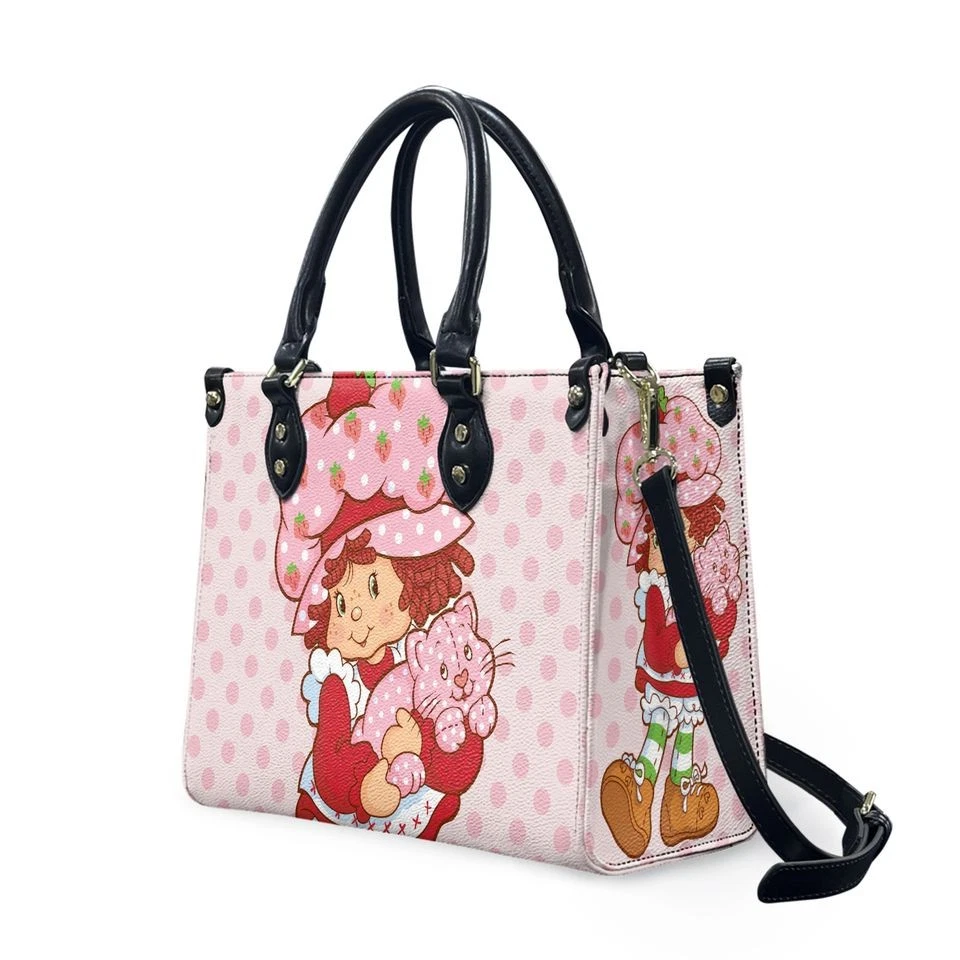 Strawberry Leather Handbag, Cute Women's Shoulder Bag, Fruit Lover Gift Idea