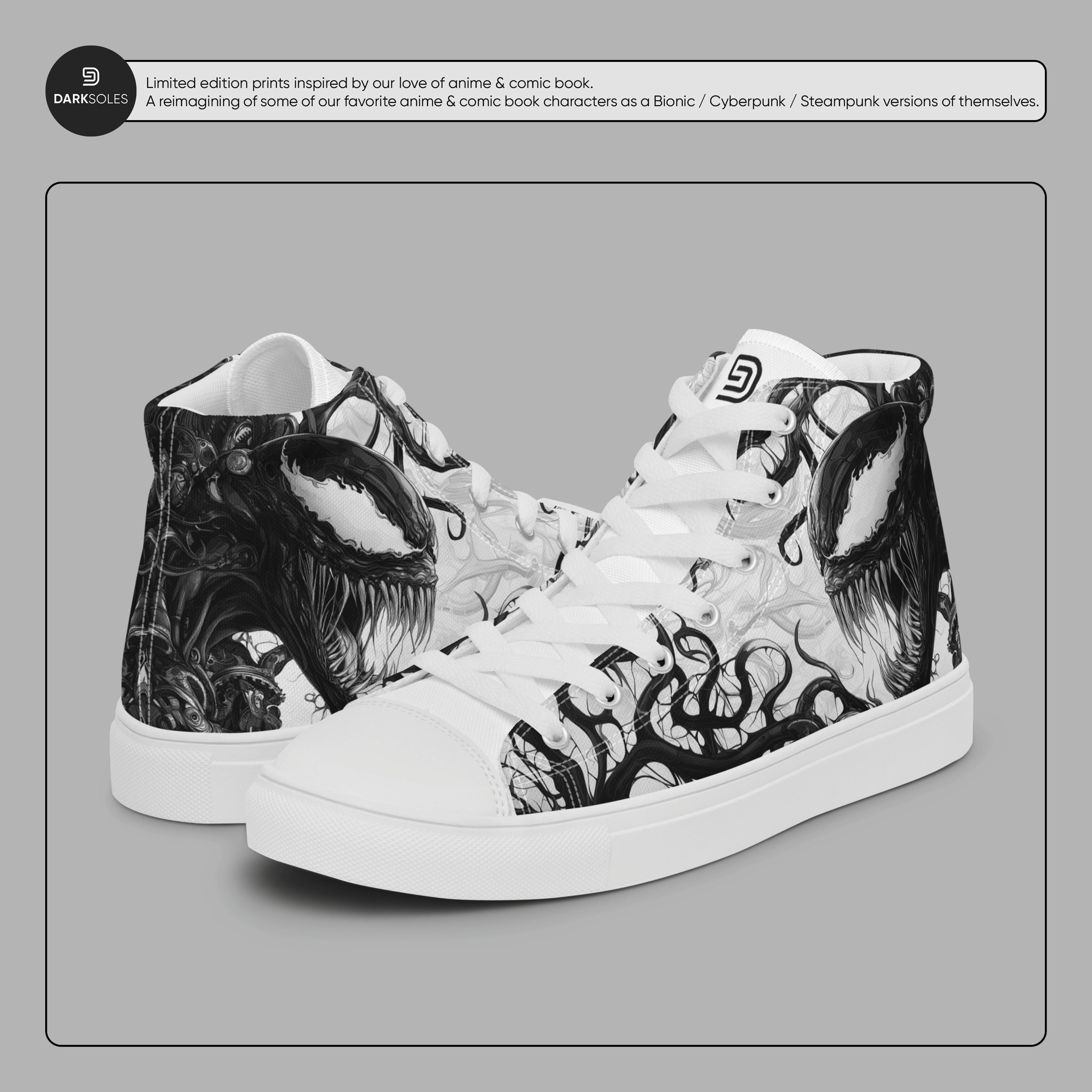 Unisex High-Top Shoes | Anime Shoes | Bionic Symbiote Venom Inspired Shoes | High Top