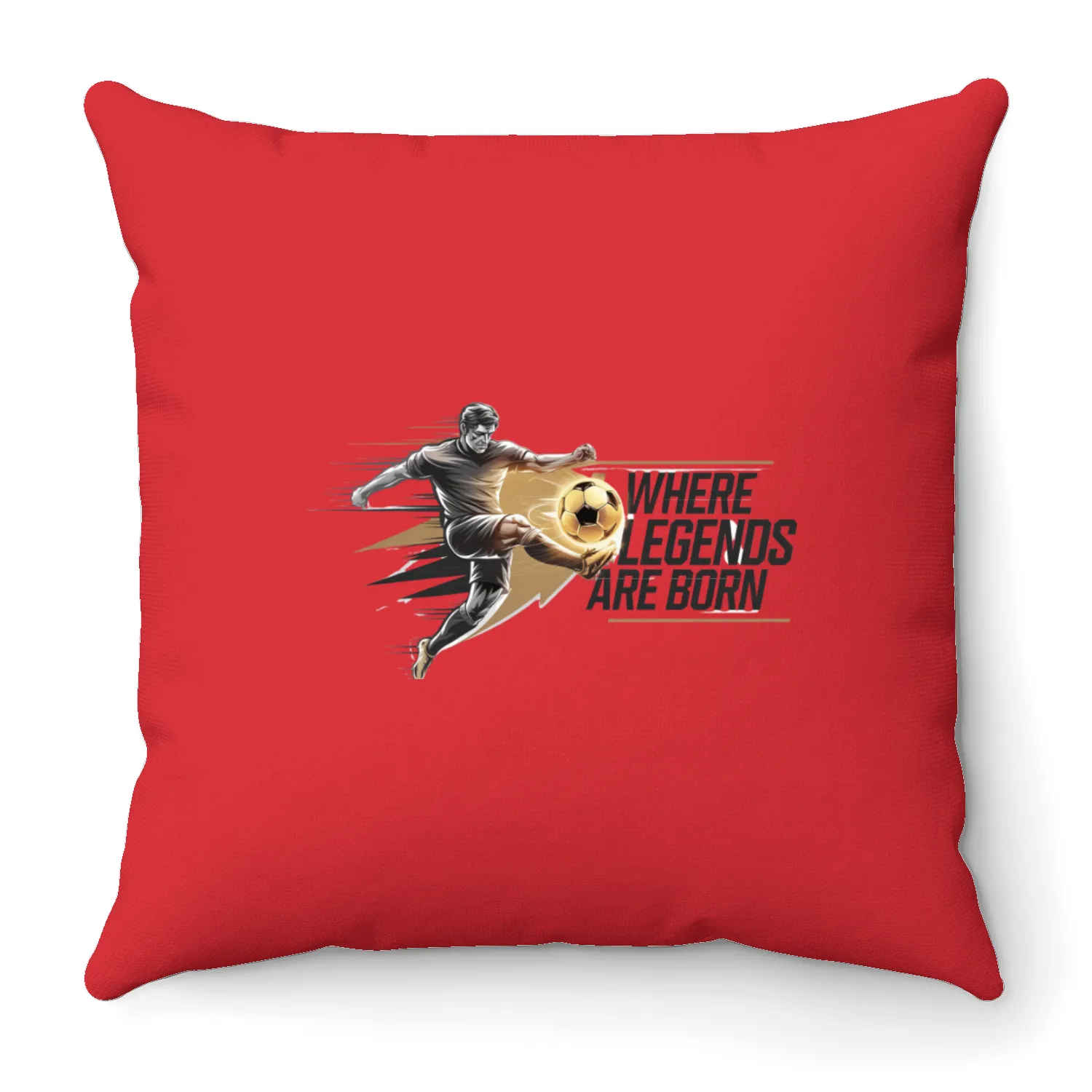 Legendary Football Design: Where Legends Are Born Throw Pillows