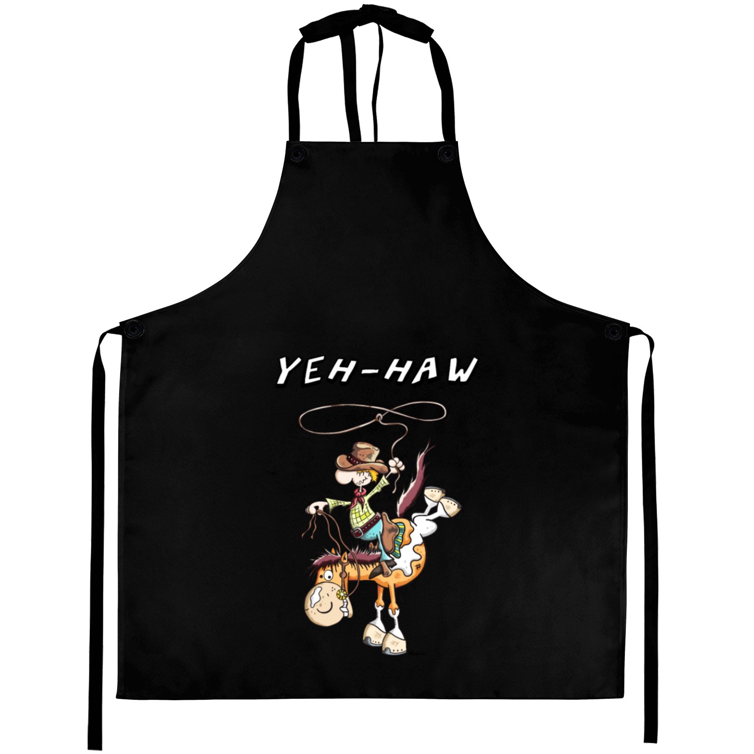 Yeh-Haw Cowboy - Pinto Horse - Western - Gift Aprons